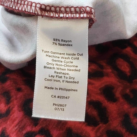 Talbots Tunic Top Plus Size 2X Womens Long Sleeve Blouse Red Printed Popover - Picture 6 of 8